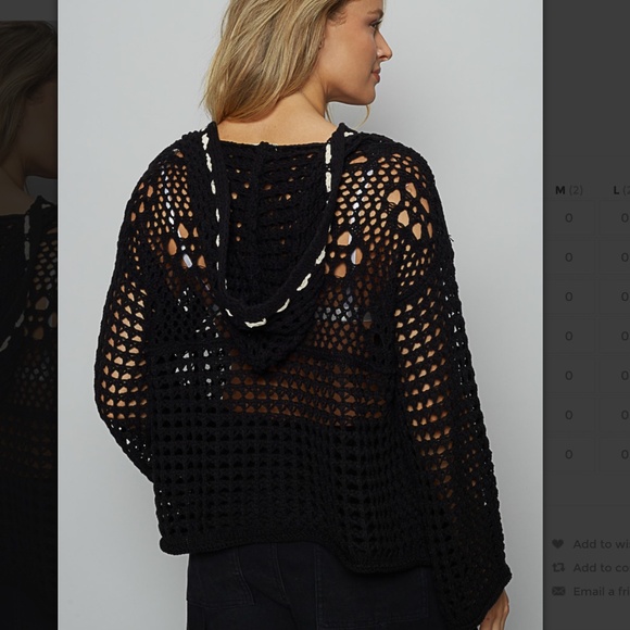 POL “ USA “ POL Open Knit Sweater Hoodie with American Flag SR19 - Picture 4 of 5